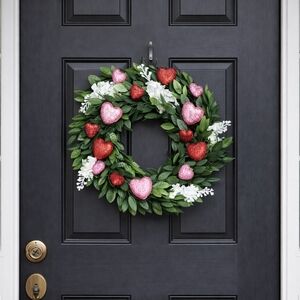 New Valentine's Day Glitter Hearts Wreath
